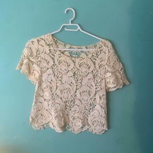 Y2K CROCHET CROPPED SHIRT